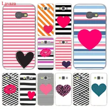 Lavaza Pink Stripes With Heart lips Case for Samsung Galaxy Note 10 9 8 A9 A8 A7 A6 Plus 2018 A3 A5 2015 2016 2017 A2 Cover