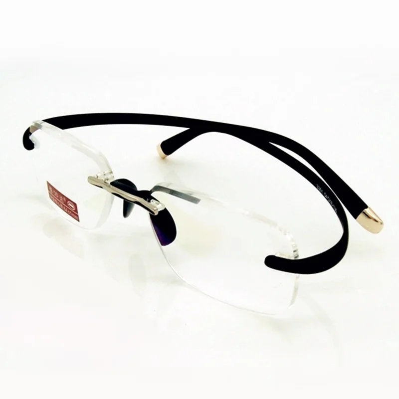 Ceny SUMONDY ekskluzywny niezwykle elastyczna świątynia Rimless okulary do czytania mężczyźni kobiety okulary powiększające wizja okulary Presbyopic R104