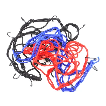 오토바이 자전거 화물 그물 헬멧 로프 수하물 보관 가방, 꼬인 블루 레드 블랙 오토바이 그물 가방 메쉬, 30x30cm