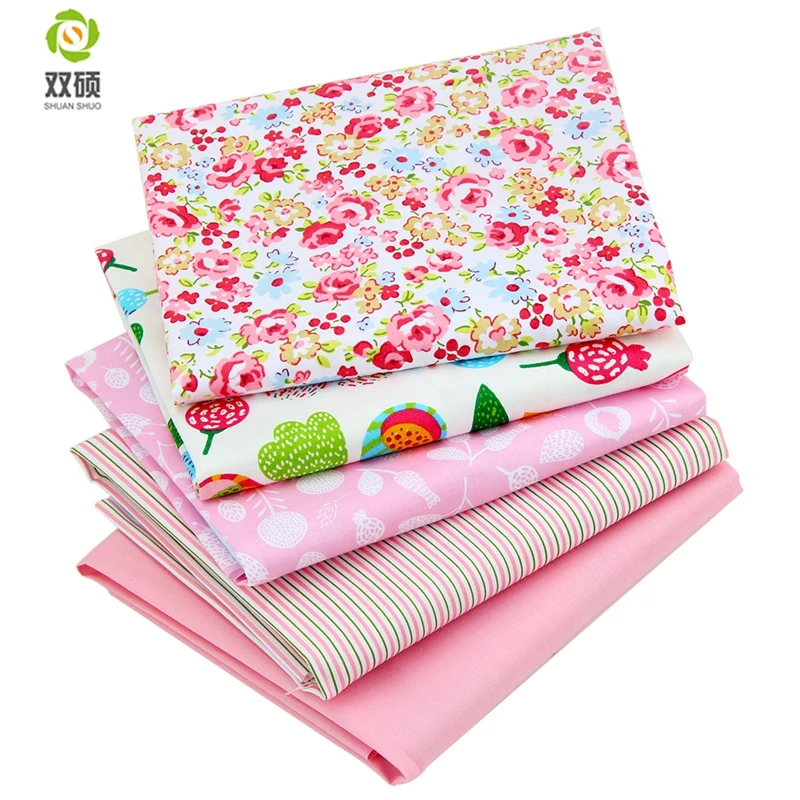 

5 Color Twill Cotton Fabric Patchwork Tissue Cloth Of Handmade DIY Quilting Sewing Children Sheets Dress Material 25PCS/LOT