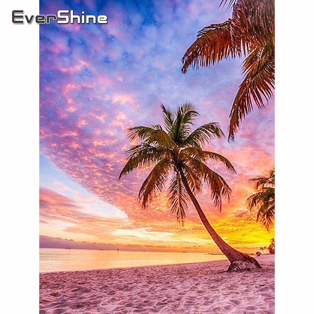 Evershine Алмазная картина кокосовое дерево набор крестиков алмазная вышивка пейзаж