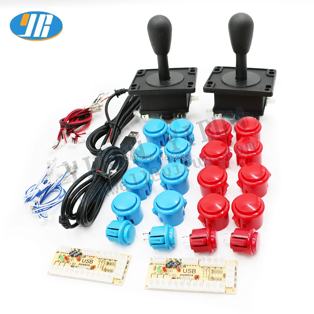

Zero Delay USB Arcade Kit DIY Arcade Mame American HAPP Style Joystick Push Button PC Raspberry Pi 2 In 1 Encoder