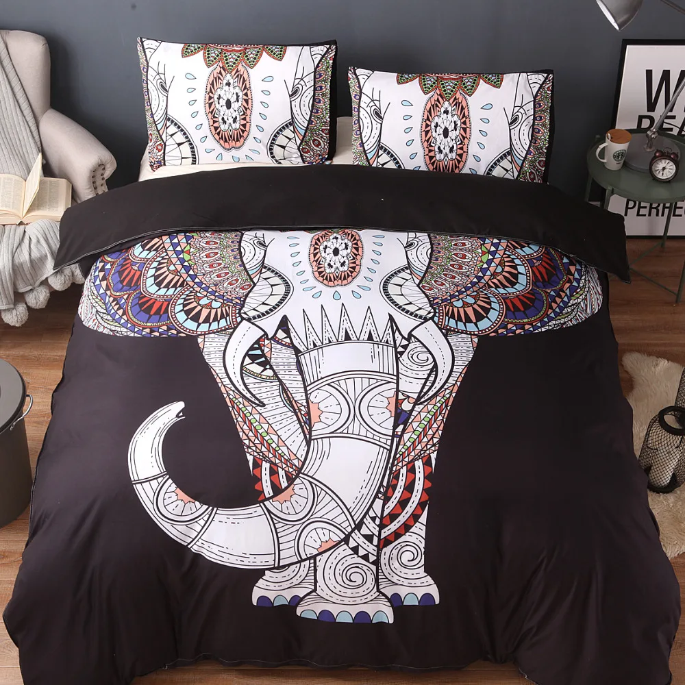

Fanaijia India comforter Bedding Set Duvet Cover set with pillowcase Elephant Bohemian Design US Queen King Bed bedline
