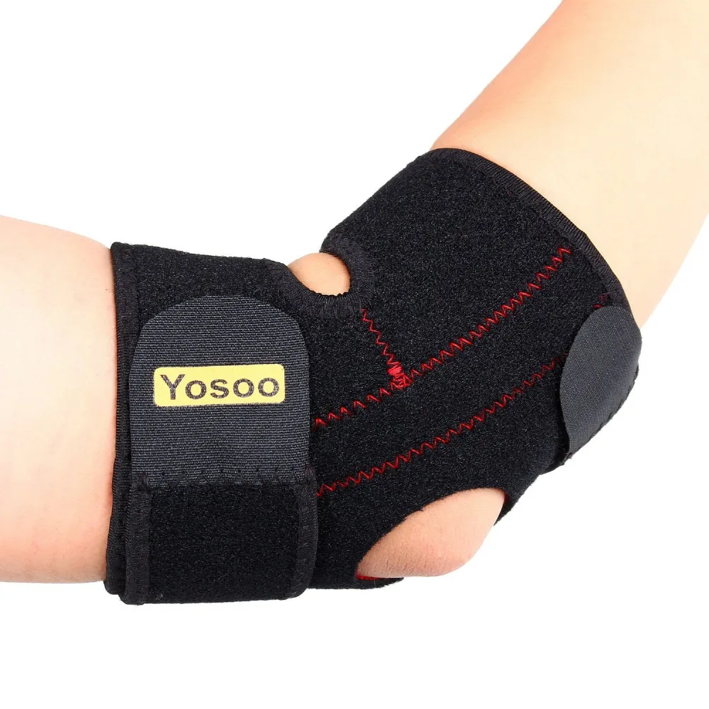 

Yosoo Adjustable Neoprene Elbow Support Wrap Brace Pad Strong Basketball Sports Elastic Elbow Injury Pain Relief Protector