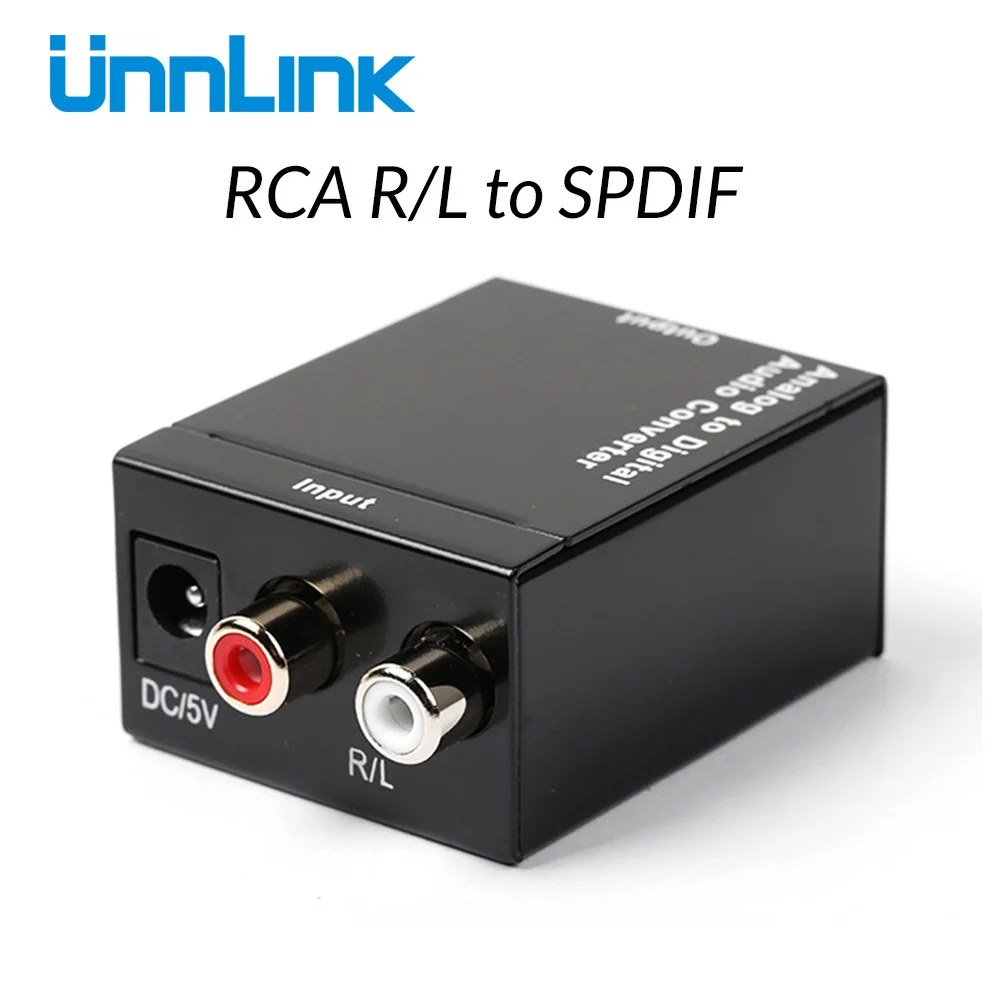

Unnlink Analog to Digital Audio Adapter 96KHz RCA to SPDIF Optical Coaxial Fiber Toslink for Amplifier Soundbar Speaker