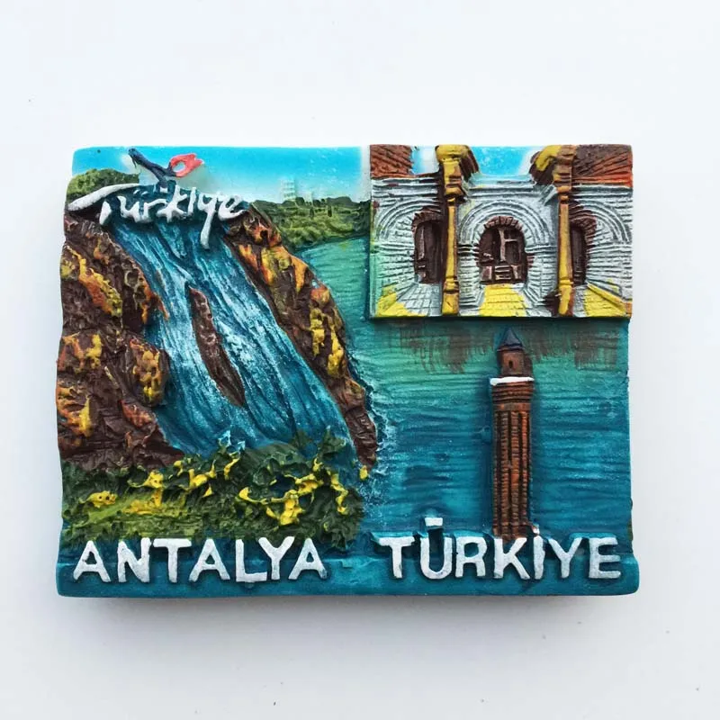 

Lychee Turkey Antalya Upper Didan Waterfall Fridge Magnet Famous Landscap Refrigerator Sticker Modern Home Kitchen Decor