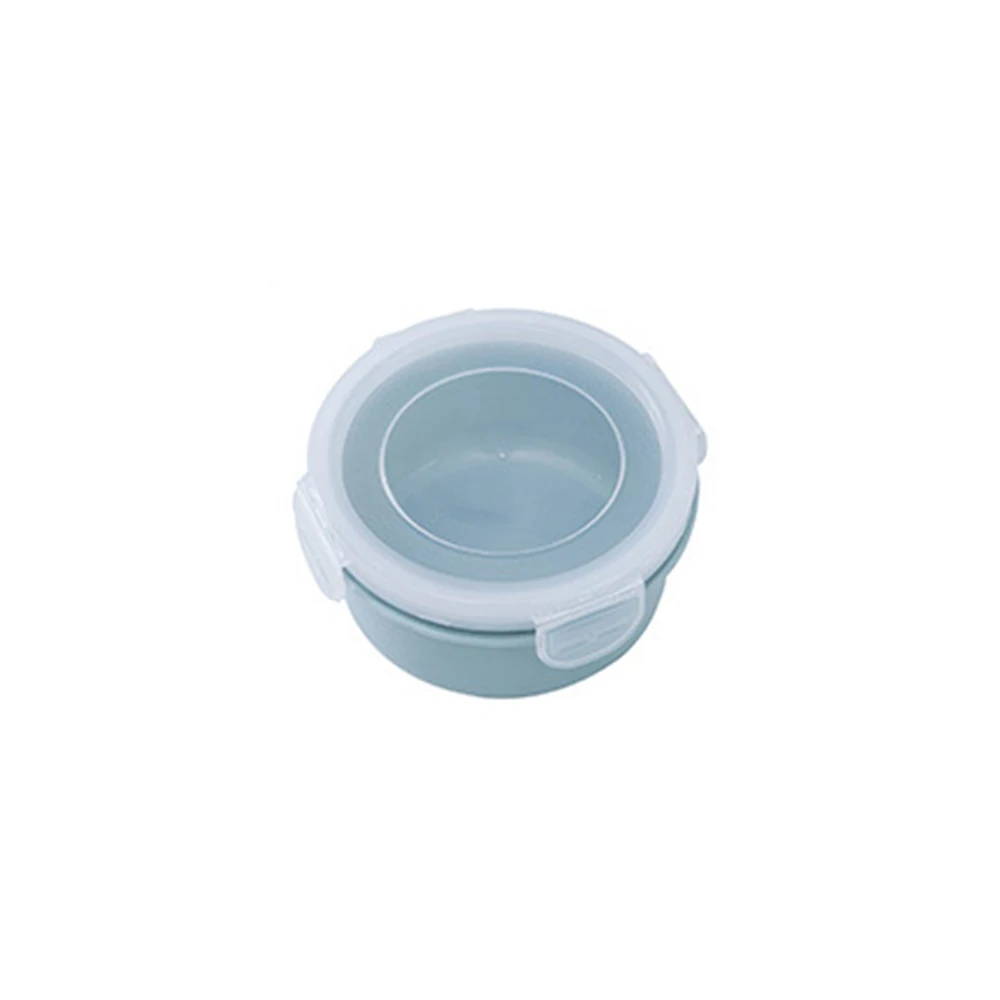 Round blue Мини Ланч-бокс, герметичный контейнер для холодильника, Круглый квадратный пластиковый контейнер для сортировки зерен, герметичный контейнер для ланча - Цвет: Round blue
