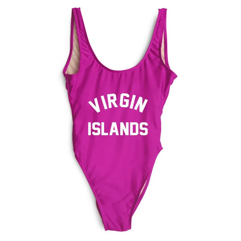 VIRGIN ISLANDS 2017 Women's Funny Swimwears High Cut legs Low Back One