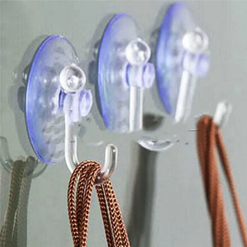 

5Pcd/10Pcs Quality Wall Hooks Hanger Kitchen Bathroom Suction Cup Sucker Accessory transparent Free Shipping