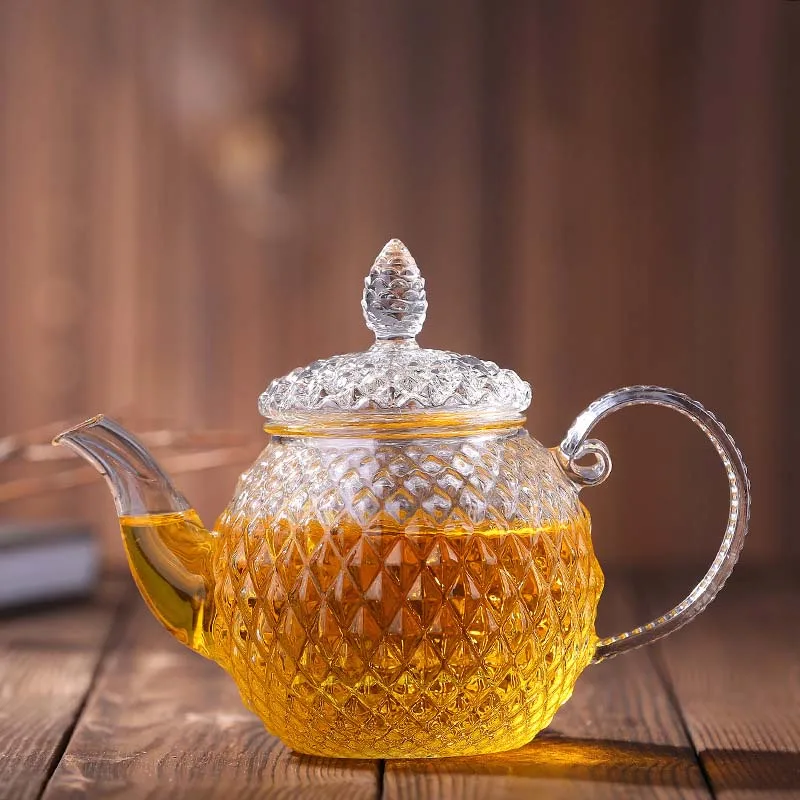 Стеклянный чайник высокого класса, стеклянный графин с благородной фигурой, кувшин для горячей и холодной воды, создайте ваш цветочный чай, ледяную воду или напитки SH230