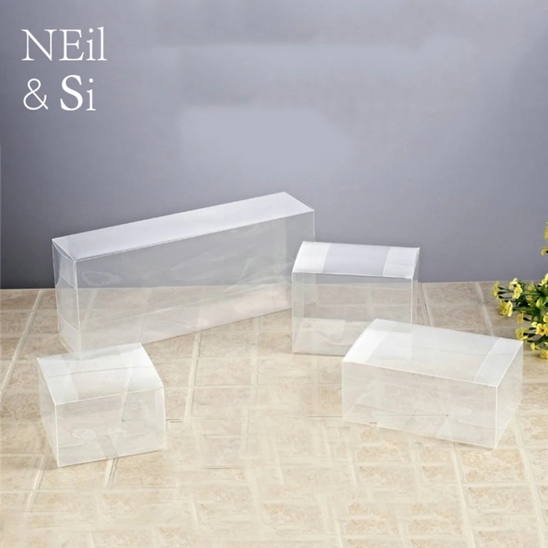 

Plastic Gift Box Toys Wedding Candy Cosmetic Perfume Bottle Manual Craft Packaging PVC Boxes Free Shipping