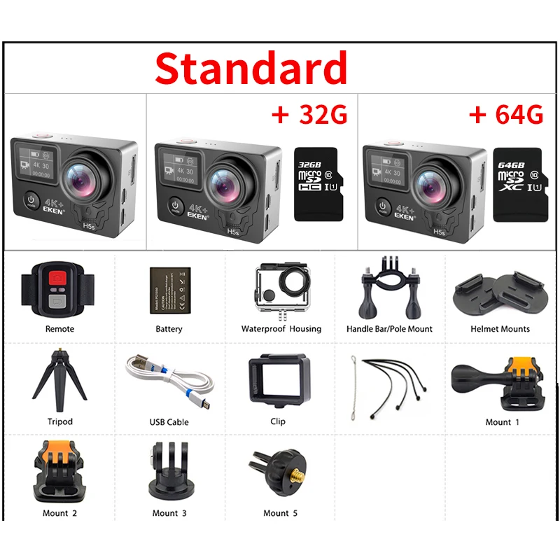 EKEN H5S Plus A12 Ultra 4K 30FPS Wifi Экшн-камера 30 м Водонепроницаемая 1080p go EIS стабилизация изображения Ambarella 12MP pro спортивная камера EKEN H5S Plus A12 Ultra 4K 30FPS Wifi Экшн-камера 30 м Водонепроницаемая 1080p go EIS стабилизация изображения Ambarella 12MP pro спортивная камера