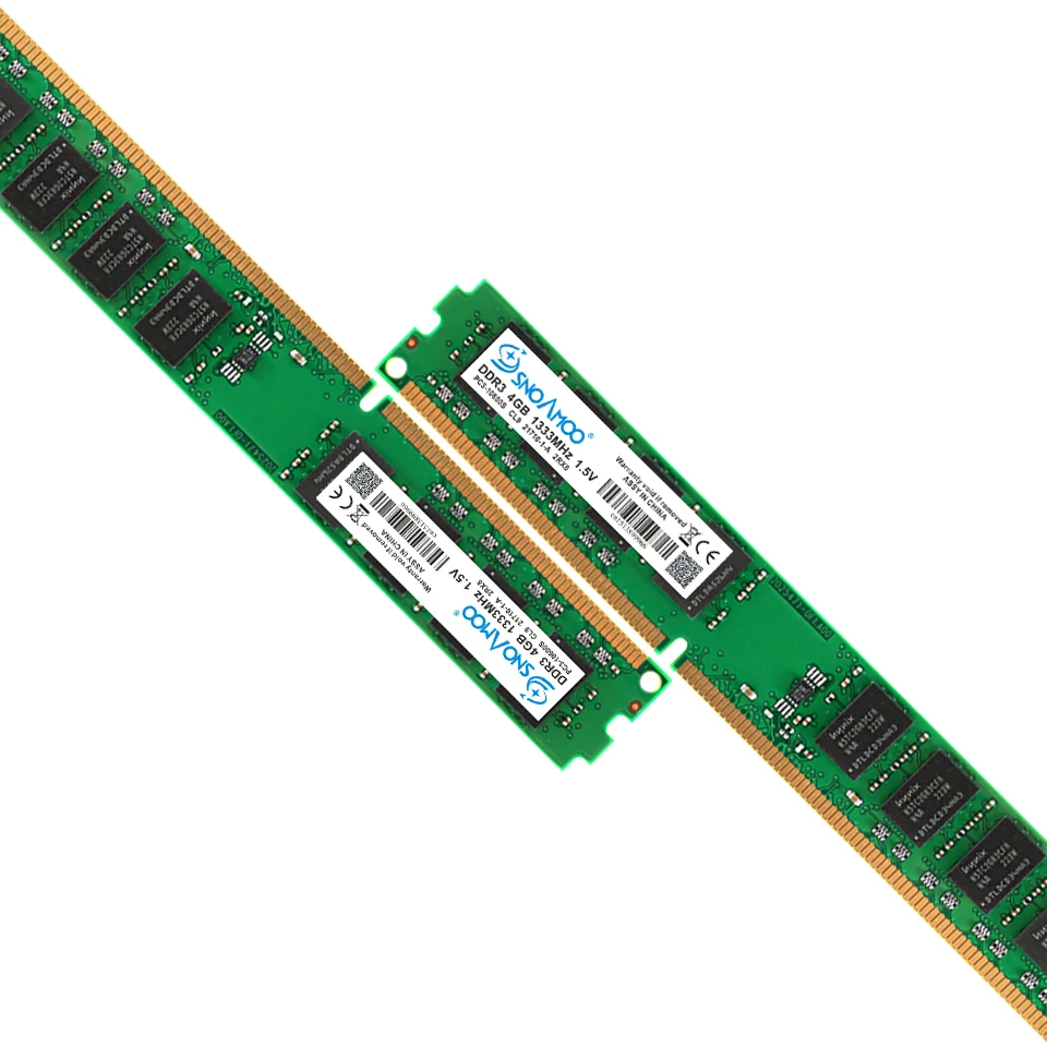  SNOAMOO Desktop PC RAMs DDR3 2GB 1600MHz PC3-12800S CL11 1333MHz PC3-10600S CL9 4GB 1.5V Computer M
