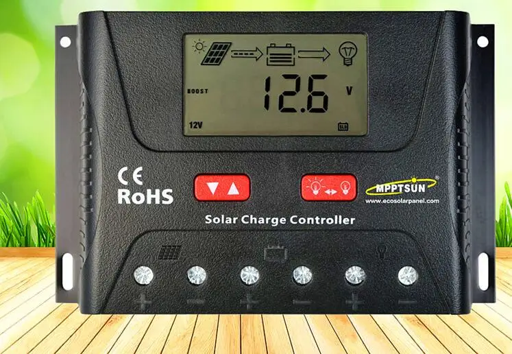 60A/50A/40A/30A 12 V 24 V Солнечный контроллер заряда литиевый/коллоидный/свинцово-кислотный общий солнечный панель фотоэлектрический контроллер ЖК-дисплей