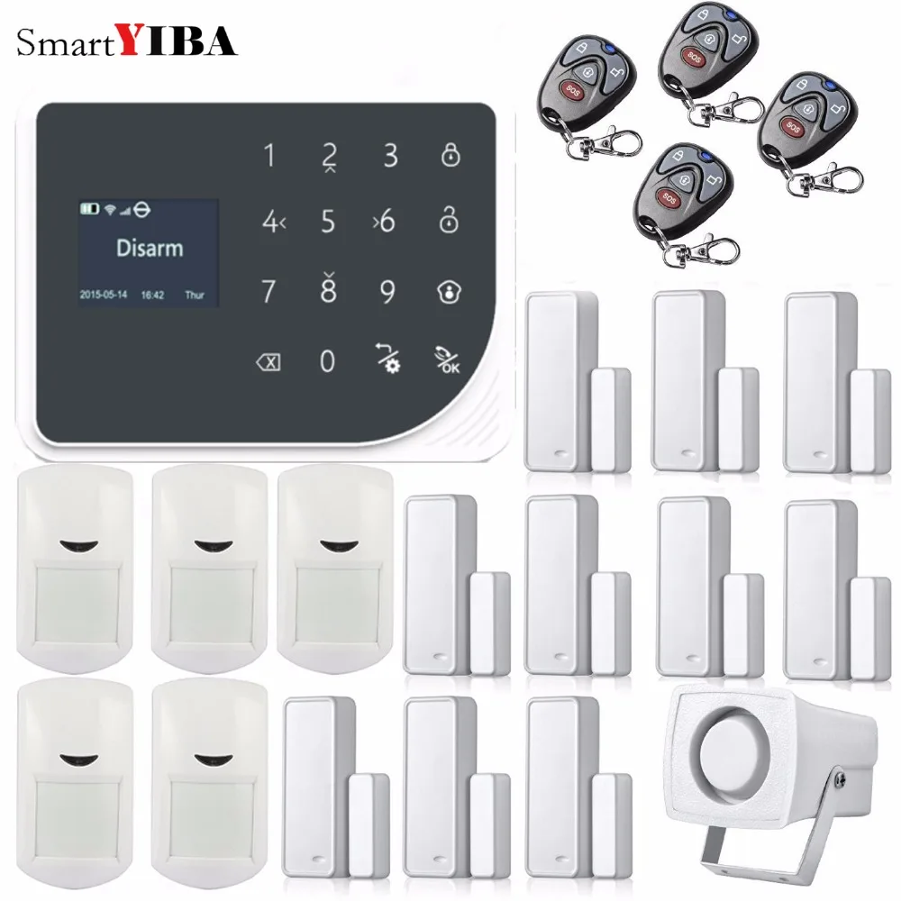 SmartYIBA приложение управление Wi-Fi GSM охранная сигнализация домашняя охранная сигнализация проводная сирена датчик двери/окна PIR движения сигнализации наборы