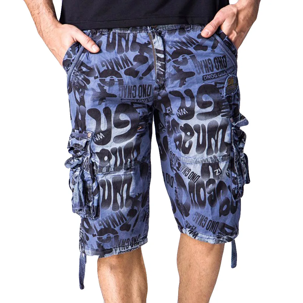 Модные мужские повседневные короткие брюки на молнии с карманами для работы на пляже, прямые шорты, большие размеры, короткие джинсы c0322