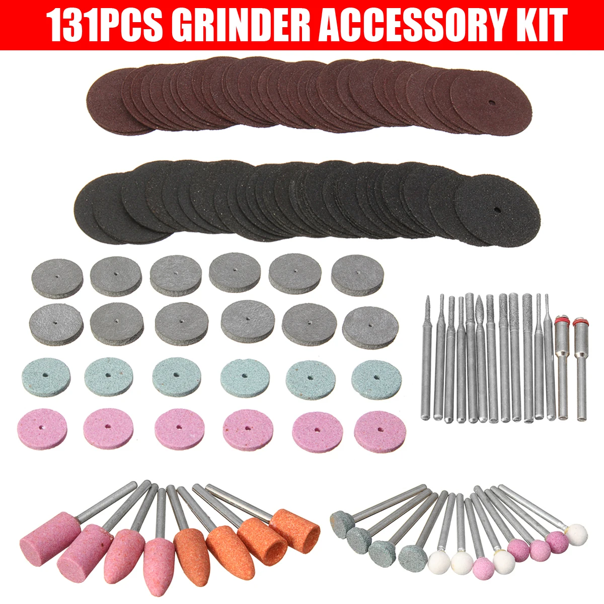 134Pcs Rotary Tool Accessory Set Kit Sanding Polishing Cutting Mini