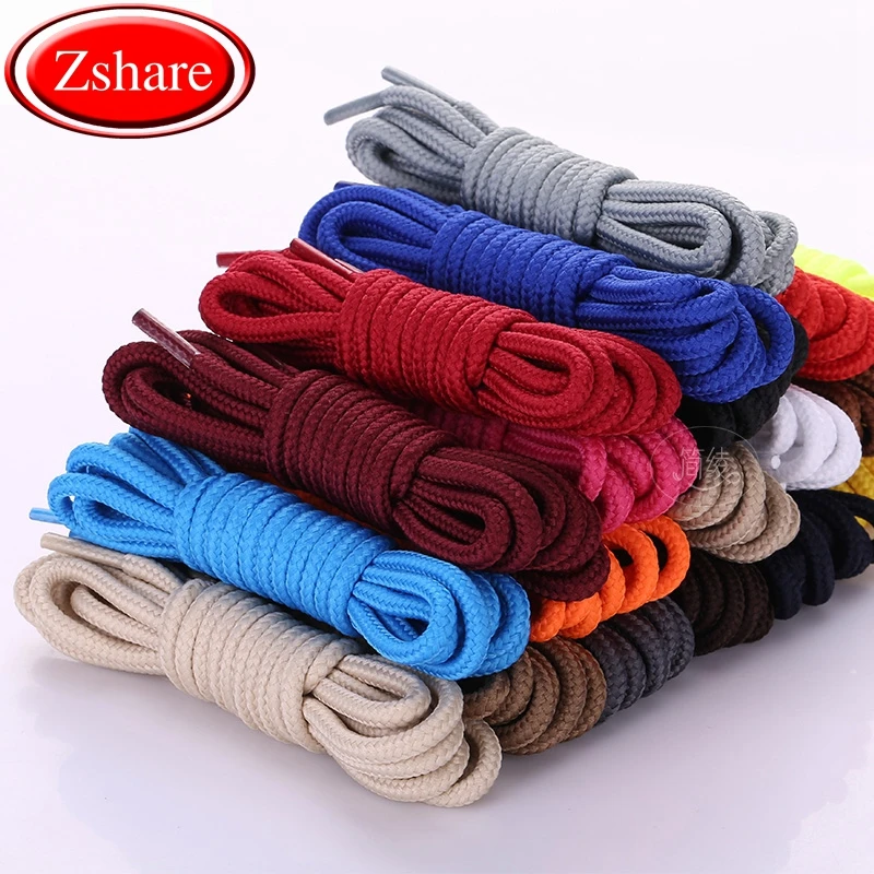 1Pair Classic Round Shoelaces Polyester Solid Shoe laces Off White Outdoor Leisure Sneakers Shoelace 90cm/120cm/150cm  21 Colors