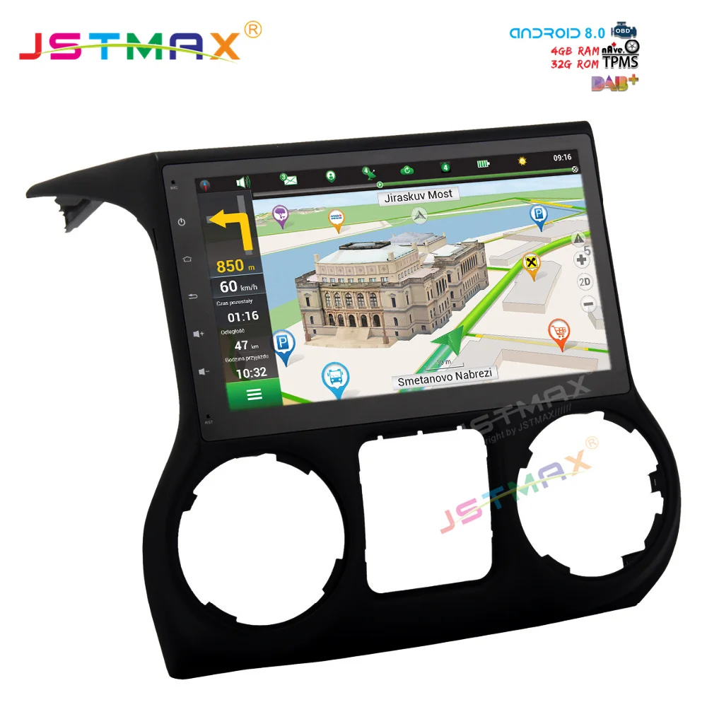 Perfect JSTMAX 10.2" Android 8.0 car dvd for Jeep Wrangler 2011 2012 2013 2014 2015 2016 gps navi Octa Core 4GB 32GB Auto Stereo(NO dvd) 1