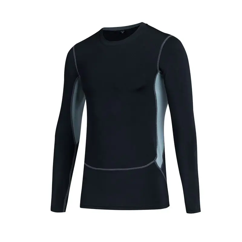 2017 New Compression Shirt Running Solid Color Long Sleeve Men Sport Shirts Gym Fitness T Mens Quickly Dry Yoga shirt | Спорт и