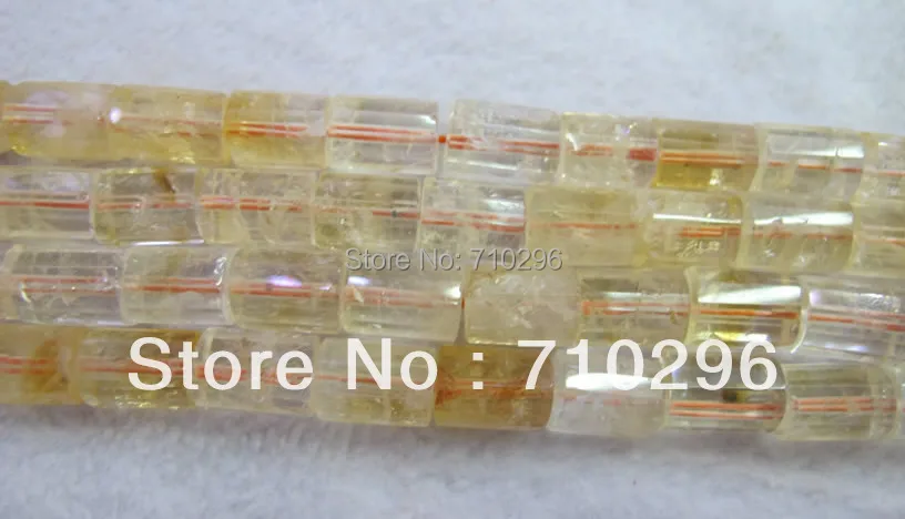 

2strings/lot natural Citrin e beads 11x14mm faceted tubes natural stone chraming bead