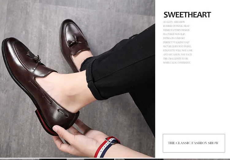Г., новые модные лоферы с кисточками ручной работы, Черная подошва, натуральная кожа, модная обувь для джентльмена Мужская обувь для вождения в деловом стиле