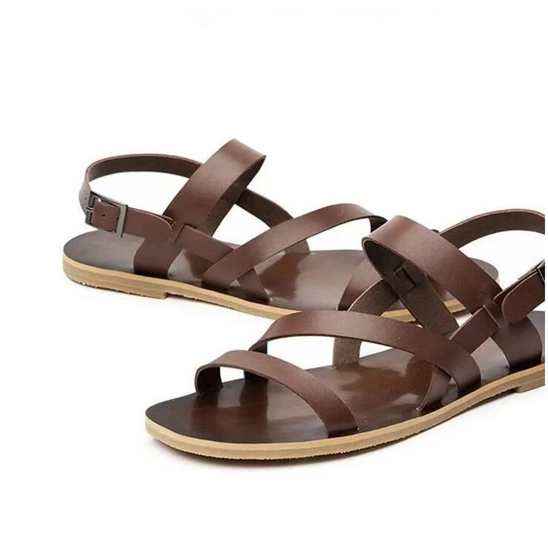 REAL Leather Mens Cross Tied Sandals Summer Beach casual Buckle ... REAL Leather Mens Cross Tied Sandals Summer Beach casual Buckle Strap slipper shoes-in Men's Sandals from Shoes on Aliexpress.com | Alibaba Group