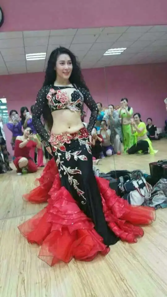 Oriental Цыганский танец живота индийский танцевальный костюм костюмы для танца живота одежда Бюстгальтер пояса цепь кольцо шарф юбка