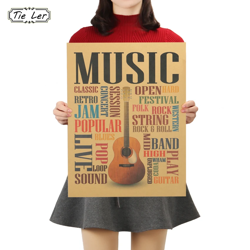 TIE LER Music Guitar B Models Poster Home Decor Modern Rock Wall Sticker for Bedroom Wall Poster 47X36cm