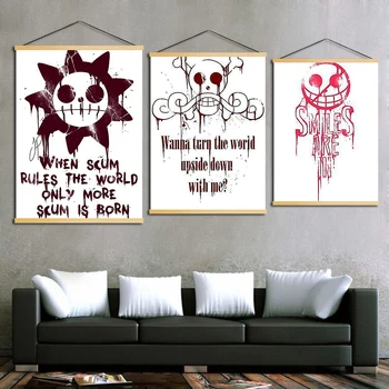 

Nordic Style Hanging Painting Wall Artwork Canvas Calaveras De One Piece Ace Poster Printed Home Decoration Scroll For Kids Room