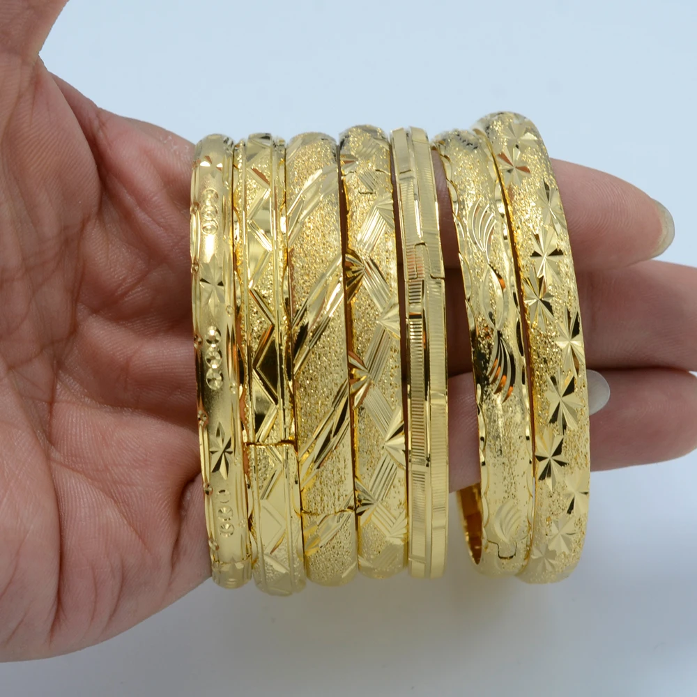 1PC/Wholesale Fashion Dubai Gold Bangle Jewelry , Gold Plated NEW Ethiopian Bangle Bracelet ...