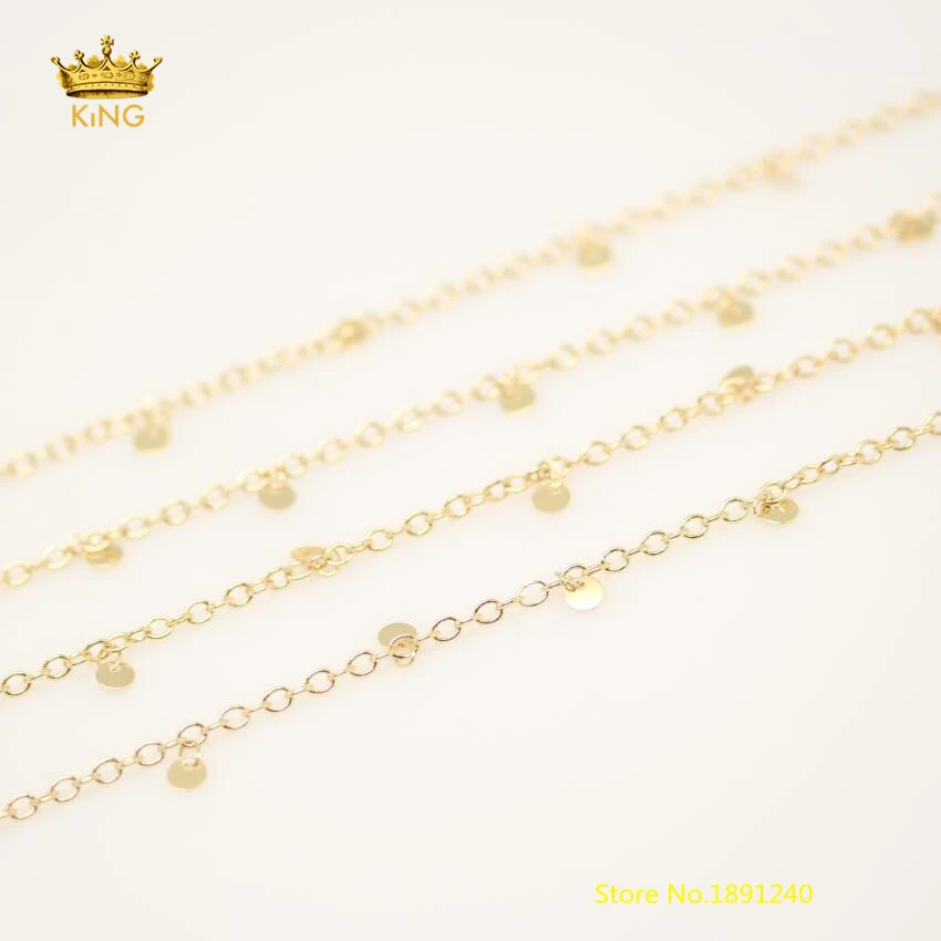 Ювелирные изделия из медной проволоки, 5 метров, 4 мм, медные цепочки в форме монеты, позолоченная Золотая проволока, обернутая плоскими круглыми звеньями, четки, цепочка, ожерелье ZJ114