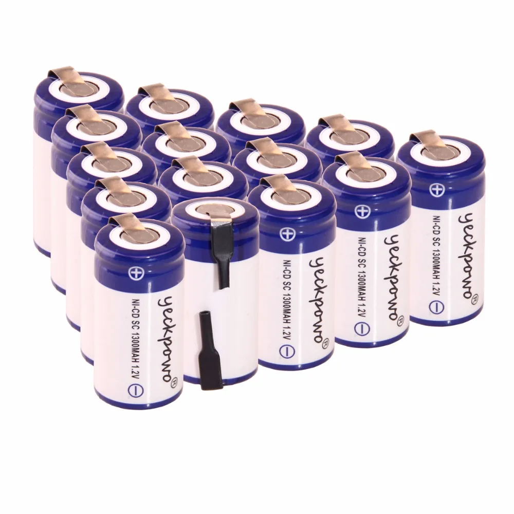 Yeckpowo 15 шт. SC 1300 мАч 1 2 В аккумулятор NICD перезаряжаемый power инструменты 4 25 см *