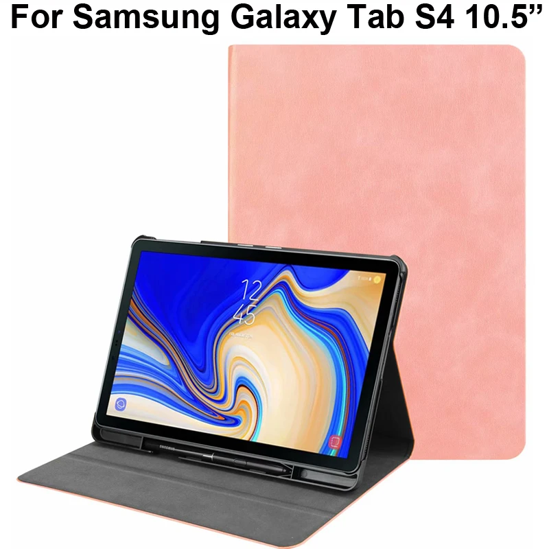 

KickStand Case for Samsung Galaxy Tab S4 10.5 With Touch Pen Holder SM-T830 T835 Smart Cover Pencil Slot SamsungTabS4 10.5" Bag