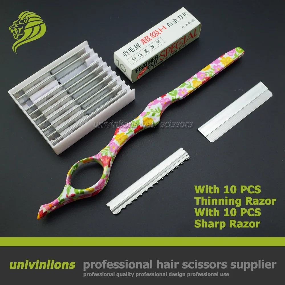 

7" with sharp/thinning blade straight razor hairdressing razor cutting scissors hairdresser razor haircuts barber shop supplies