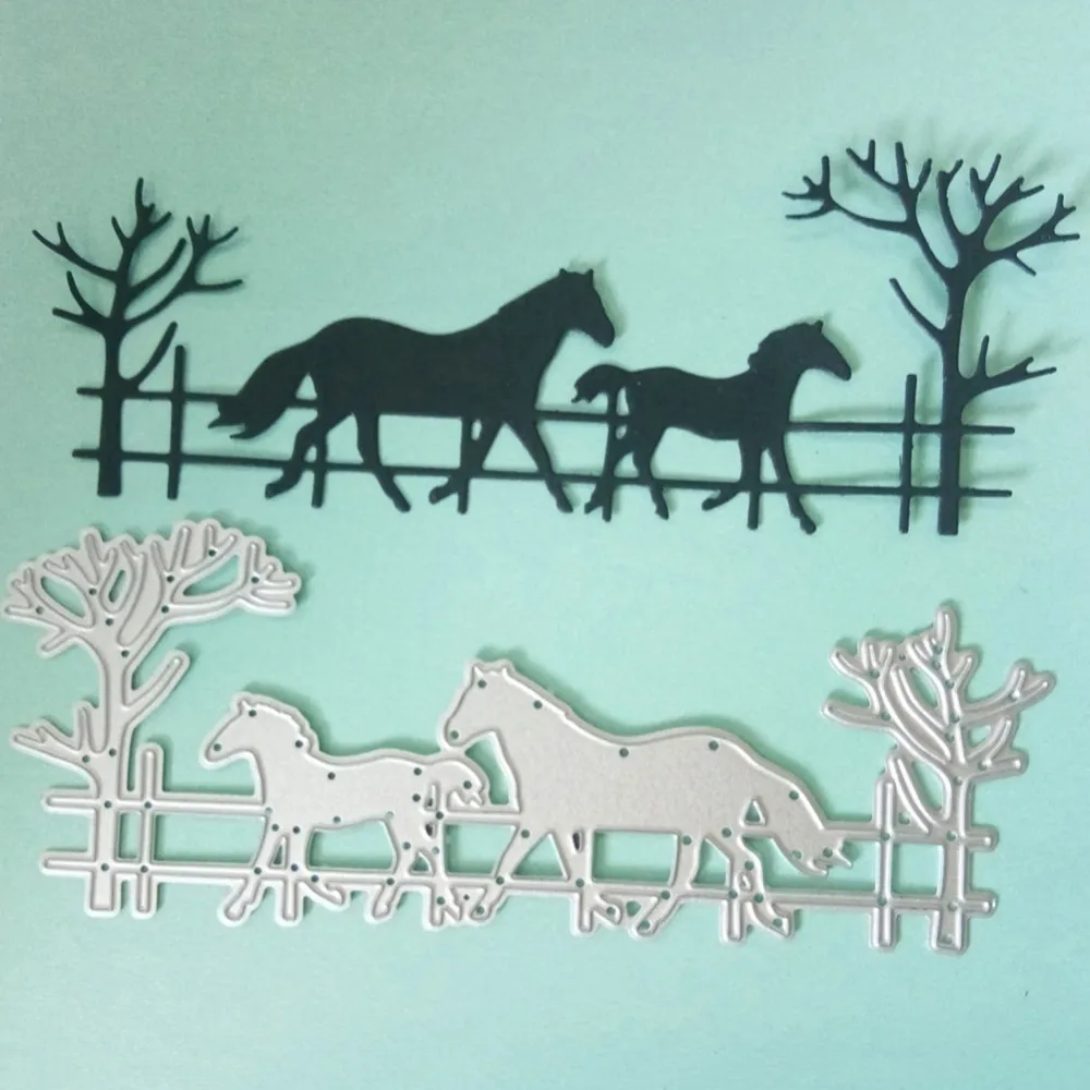 

Running Horse Dad & Baby Border Scrapbooking Metal Cutting Dies For DIY Photo Album Decorative Embossing Paper Card Making Craft