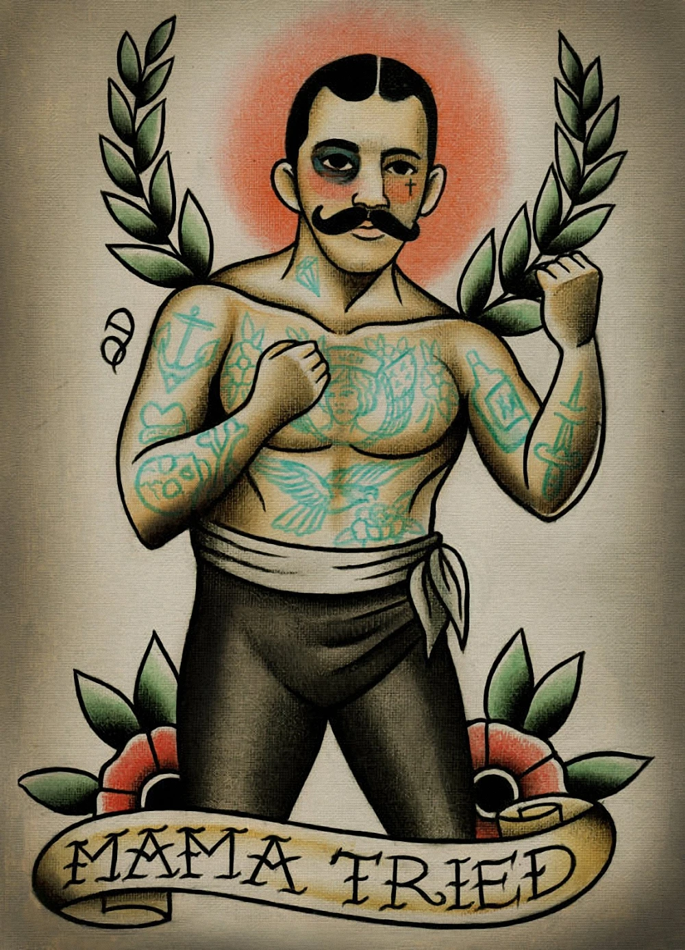 ReCreative الوشم نمط مخطوطة خمر كرافت ورقة المشارك ملصقات جدار اللوحة وشم على شكل رسوم للجسم الحلاق متجر الديكور B