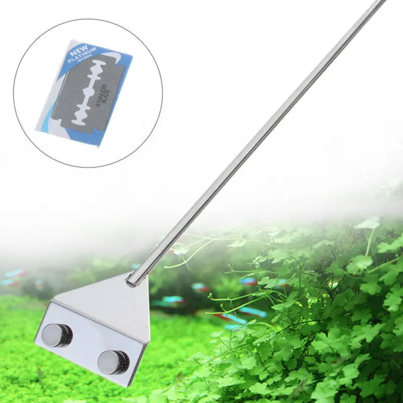 Fish Tank Aquarium Stainless Steel Algae Cleaning Razor Scraper Blade