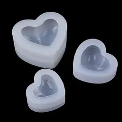 Силиконовые формовое зеркало в форме сердца 3D гладкие ремесла DIY для изготовления украшений вручную Торт Помадка эпоксидная смола формы
