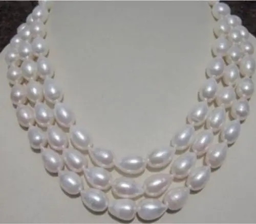 

FREE SHIPPING Natural 10-12MM WHITE AAA+ SOUTH SEA BAROQUE PEARL NECKLACE 50" 14KGP gold fille