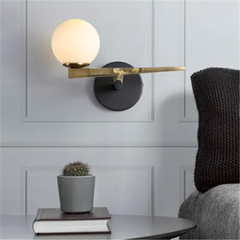 

Nordic style wrought iron creative gold minimalist wall lamp living room bedroom room mirror bedside wall sconce lighting