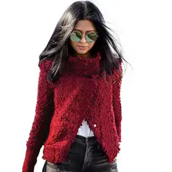 YJSFG дом модные женские туфли вязаные свитера с длинным рукавом зимнее теплый свитер кардиган Обёрточная бумага клобук шеи платок топ дамы