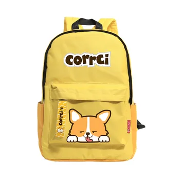 

Rucksack for Teenagers Oxford Travel Bag Bookbag Mochila Escolar Children Cute Corgi Puppy Print Backpack School Bags Backpacks