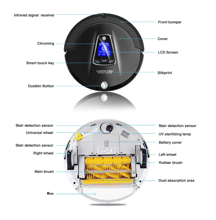 Самые передовые Многофункциональный робот пылесос для дома A335(развертки, вакуумный, Швабра, стерилизовать), по расписанию, виртуальная ", self зарядки