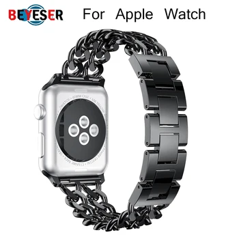 

BEYESER Link Bracelet Band For Apple Watch 38mm 42mm 40mm 44mm Stainless Steel strap wristband Metal Band for Watch Series 4 3