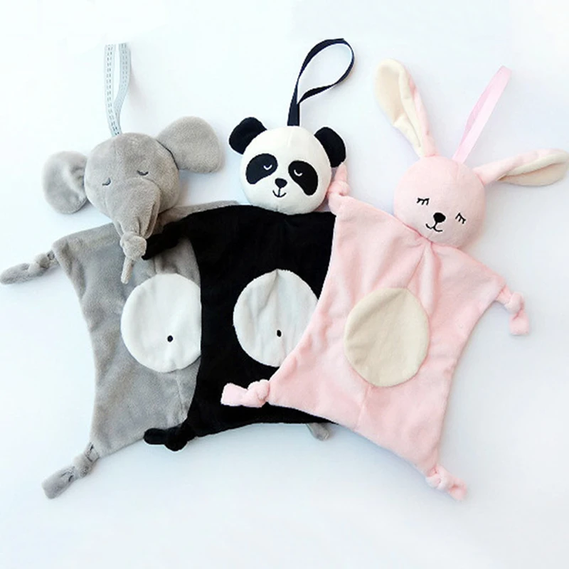 

Newborn Blankie Soothing Towel Baby Multifunction Animal Shape Infant Baby Gift Soft Soothe Towel Kid Educational Plush Toys Bib