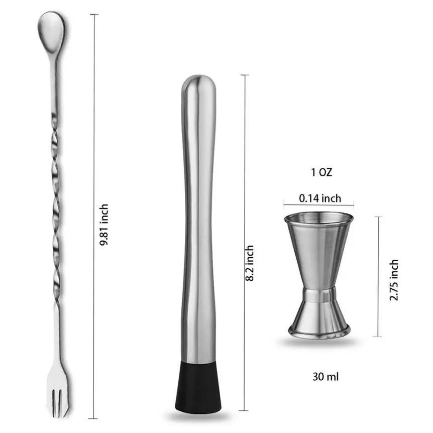 2018 Muddler Bar Tool Cocktail Muddler Set With Muddler, Cocktail Spoon