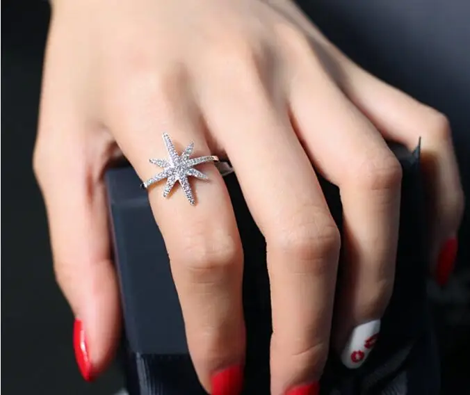 New Arrival White Gold-Color Top Quality Cubic Zirconia Full Paved Engagement Ring For Women Fashion Party Jewelry