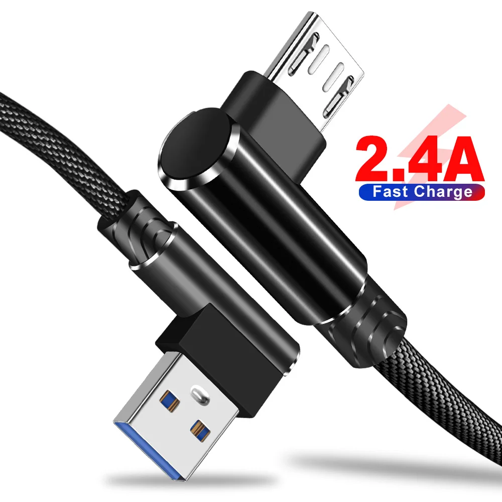 Олаф Micro USB кабель 2A быстрое зарядное устройство USB шнур 90 градусов локоть нейлон плетеный кабель для передачи данных для samsung Xiaomi LG Android Microusb