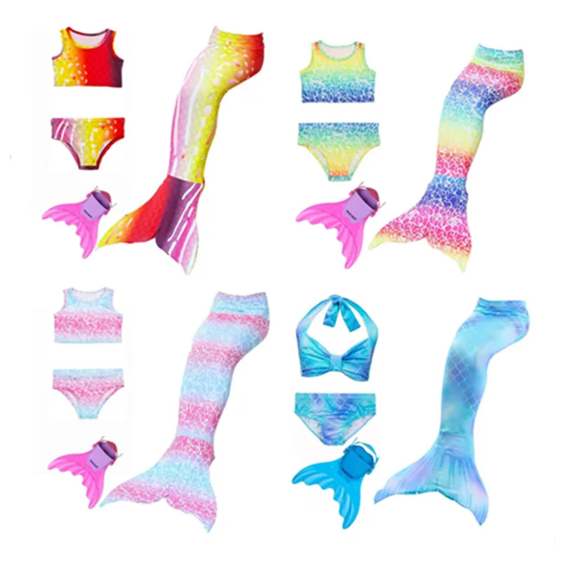 

Child's Wear Split Swimsuit Mermaid Tail Clothing Swimwear Kids Mermaid Swimsuit Bikini Girls Mermaid Tail with Finned Swimsuit